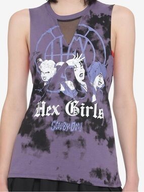 Hot Topic Scooby-Doo Hex Girls Tie Dye Mesh Muscle Top Purple Size Small
